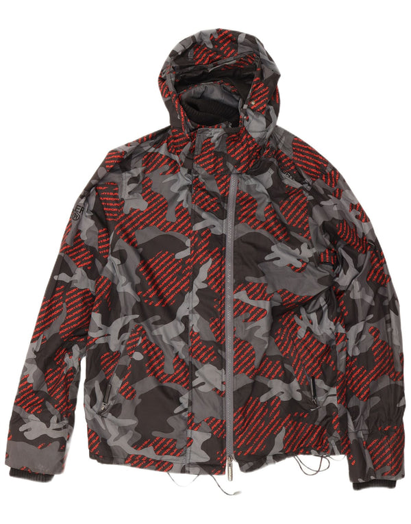 Superdry Chaqueta impermeable Windcheater Graphic para hombre, talla 40, color gris camuflaje