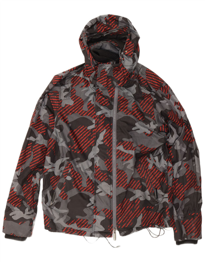 Superdry Chaqueta impermeable Windcheater Graphic para hombre, talla 40, color gris camuflaje
