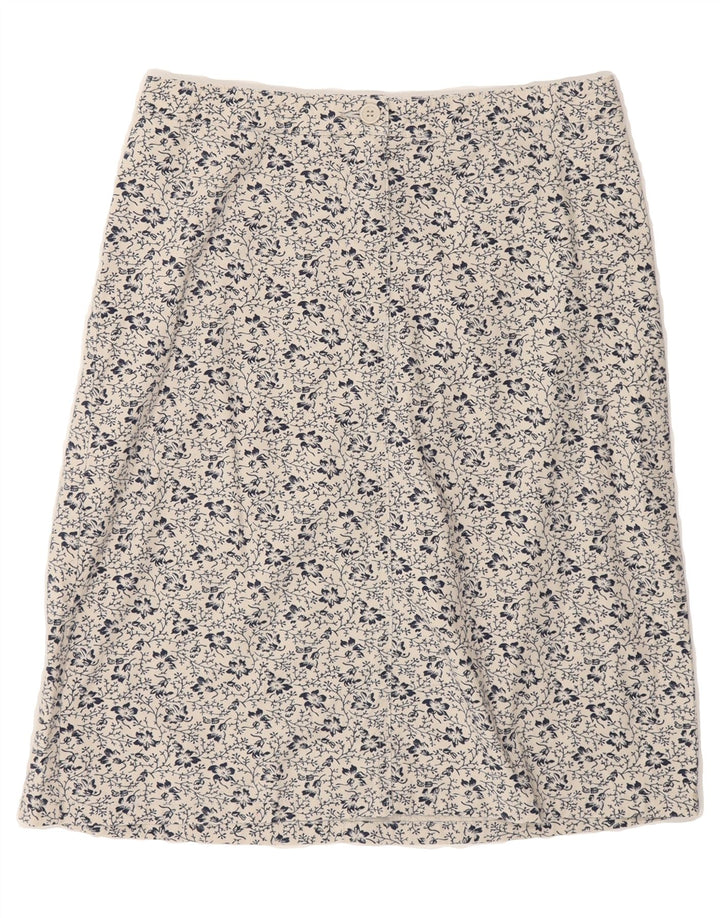 EDDIE BAUER Womens Pencil Skirt W28 Medium Off White Floral Vintage Eddie Bauer and Second-Hand Eddie Bauer from Messina Hembry 