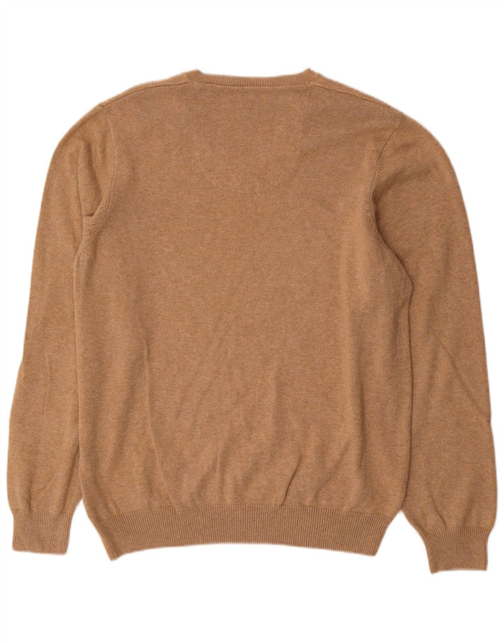 Marks & Spencer Jersey Regular Fit con Cuello en V para Hombre Algodón Beige Grande