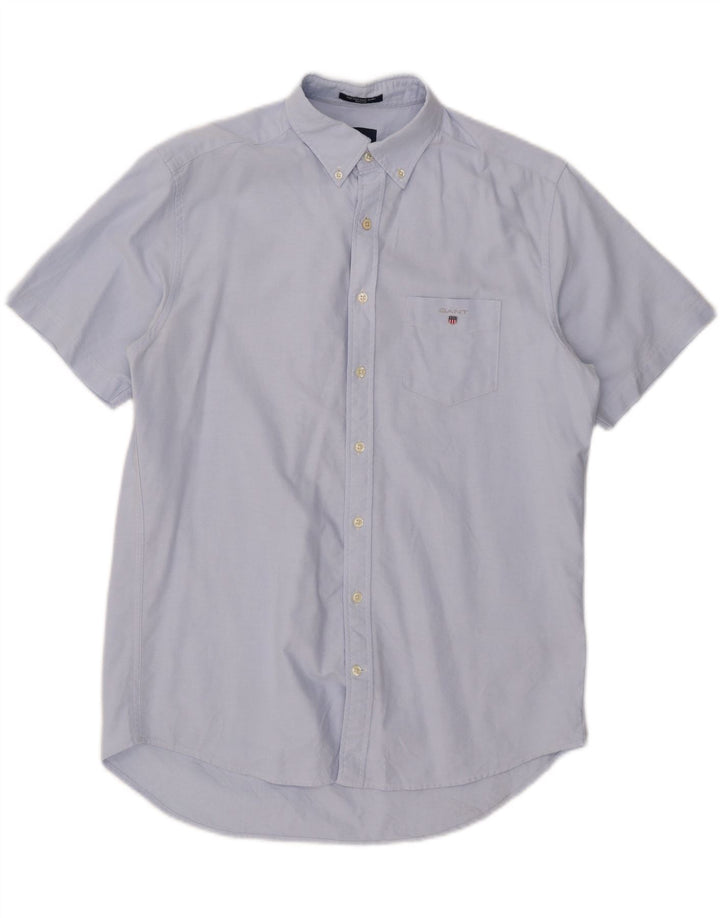 Camisa Gant Hombre Manga Corta Regular Fit Talla 39 Algodón Azul Medio