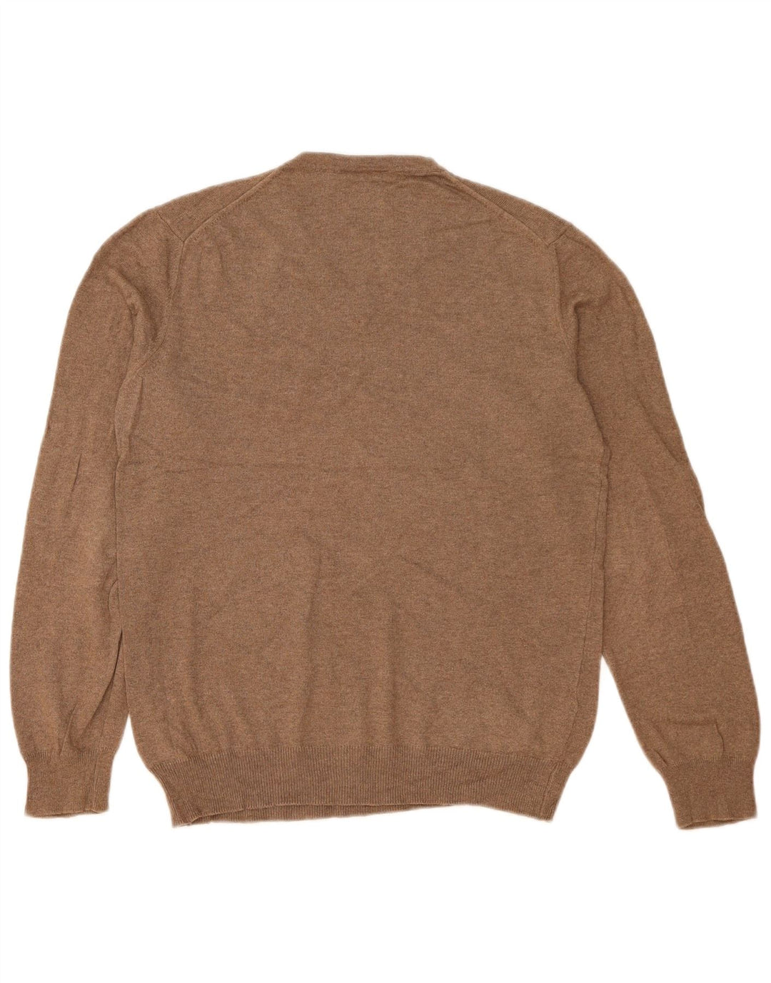 John Lewis - Jersey con cuello en V para hombre, talla pequeña, algodón beige