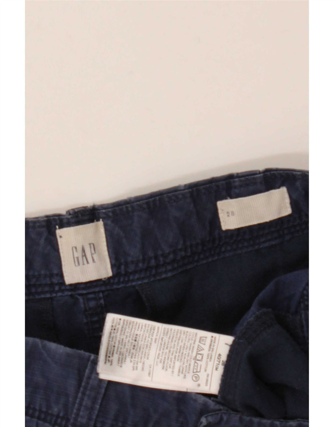 Pantalones cortos tipo cargo Gap para hombre W28 Algodón a rayas azul marino mediano