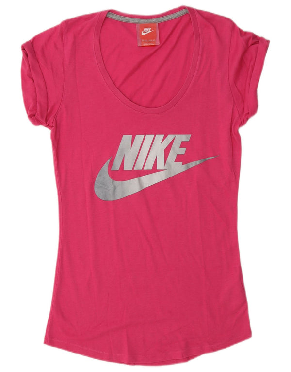 Nike Camiseta gráfica extragrande para mujer UK 6 XS Poliéster rosa