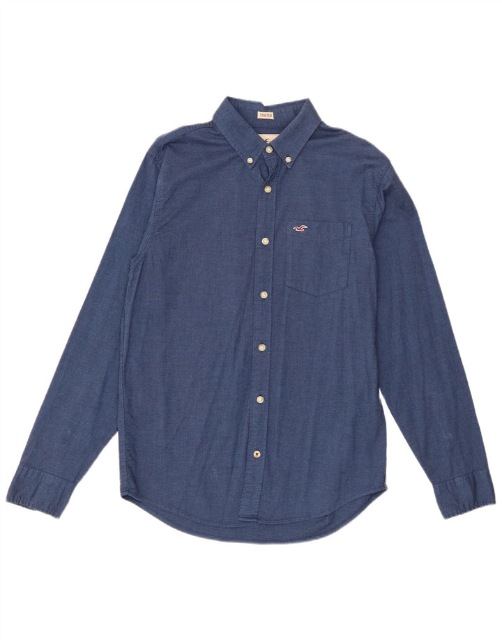 Camisa Hollister Hombre Pequeña Algodón Azul
