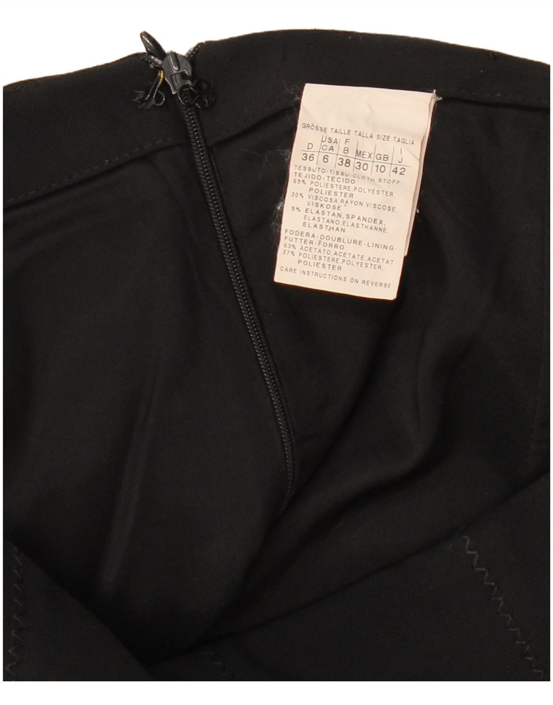 VINTAGE Falda lápiz para mujer Reino Unido 10 Pequeño W29 Poliéster negro