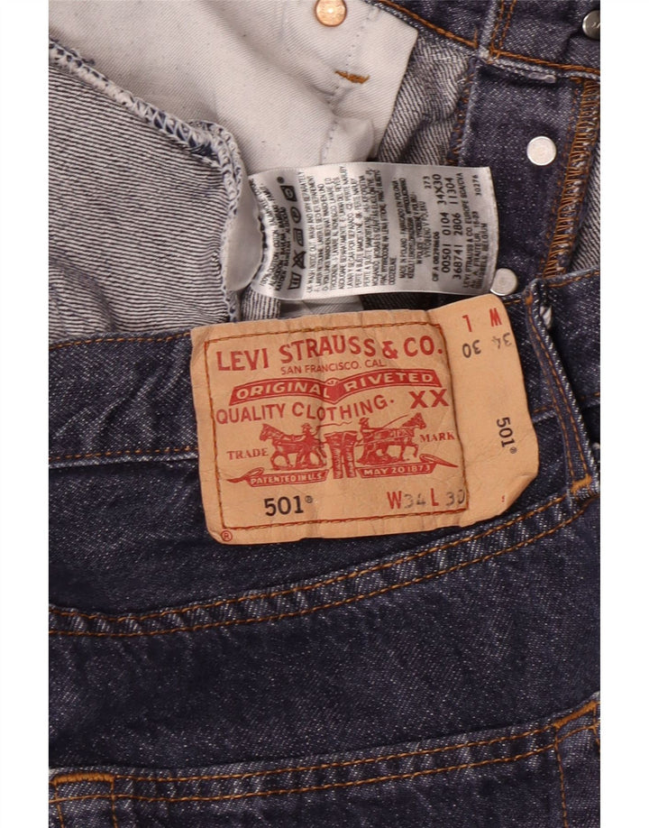 LEVI'S Jeans rectos 501 para hombre W34 L30 Algodón azul marino