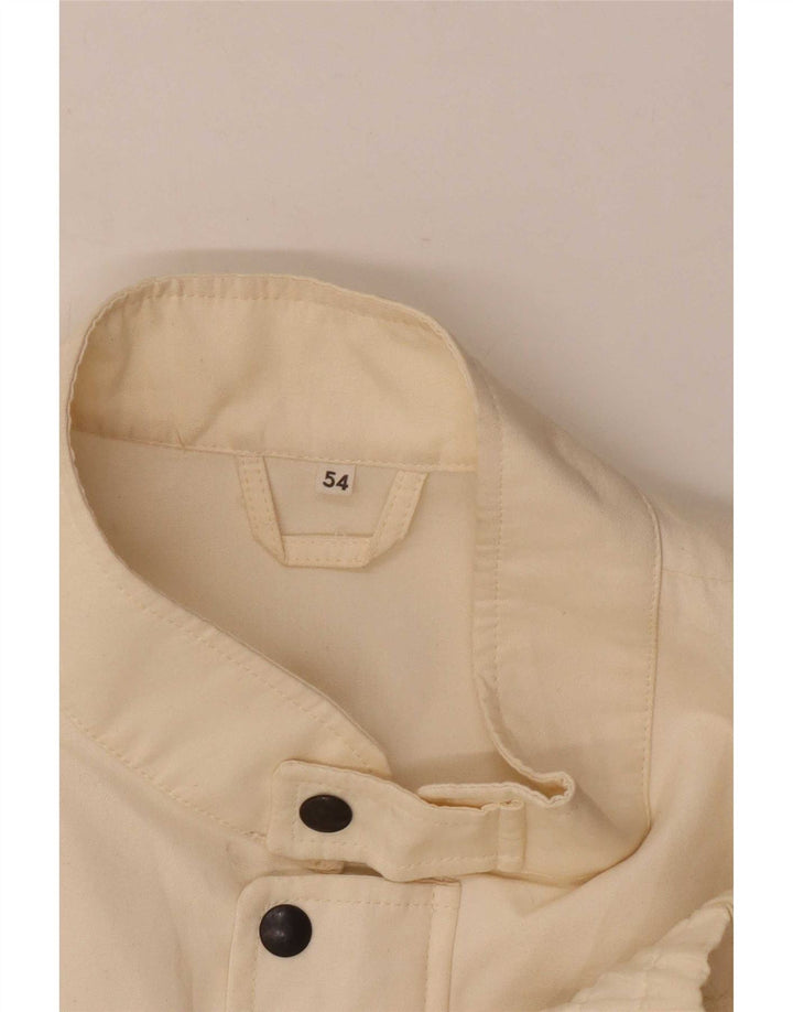Alexander Chaqueta Bomber para Hombre IT 54 2XL Algodón Blanco Roto