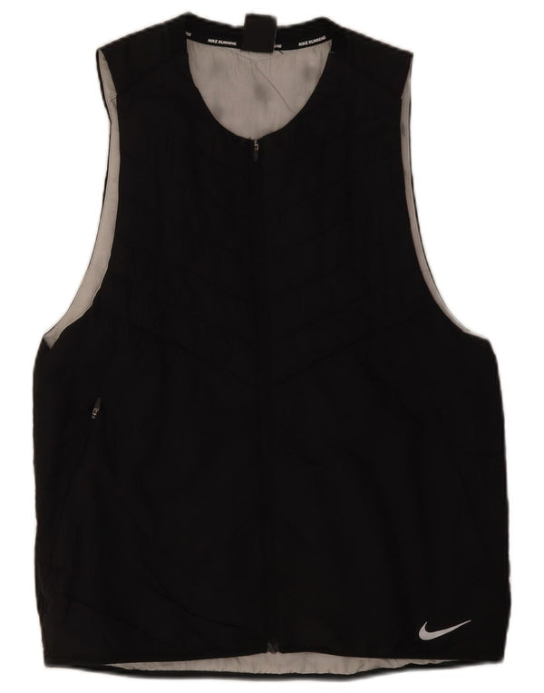 Nike - Chaleco para correr para hombre, talla 38, nailon negro mediano