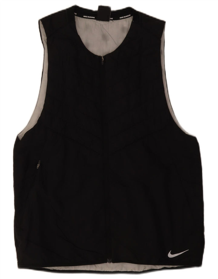 Nike - Chaleco para correr para hombre, talla 38, nailon negro mediano