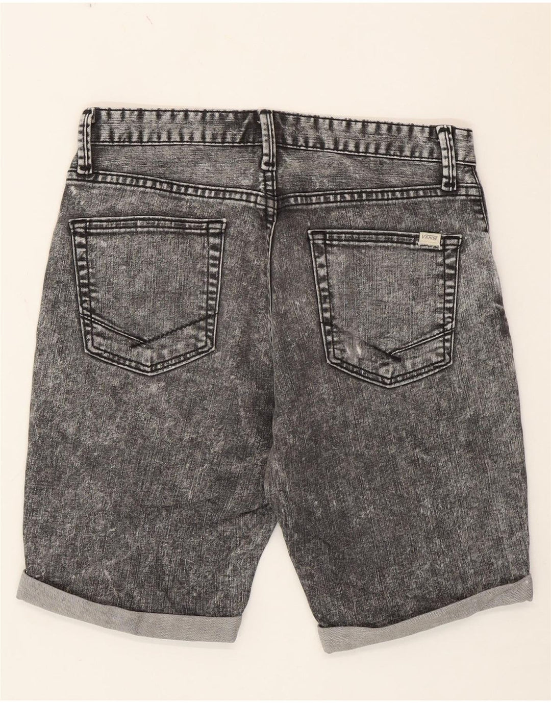 Pantalones cortos de mezclilla con lavado ácido para mujer Vans W28 gris medio