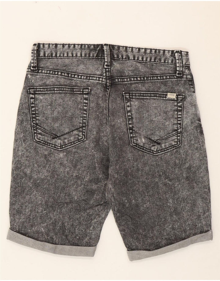 Pantalones cortos de mezclilla con lavado ácido para mujer Vans W28 gris medio
