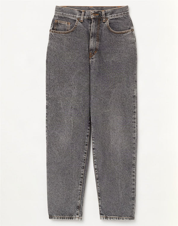 Vintage mujer cintura alta jeans cónicos IT 40 Pequeño W26 L30 Algodón Gris