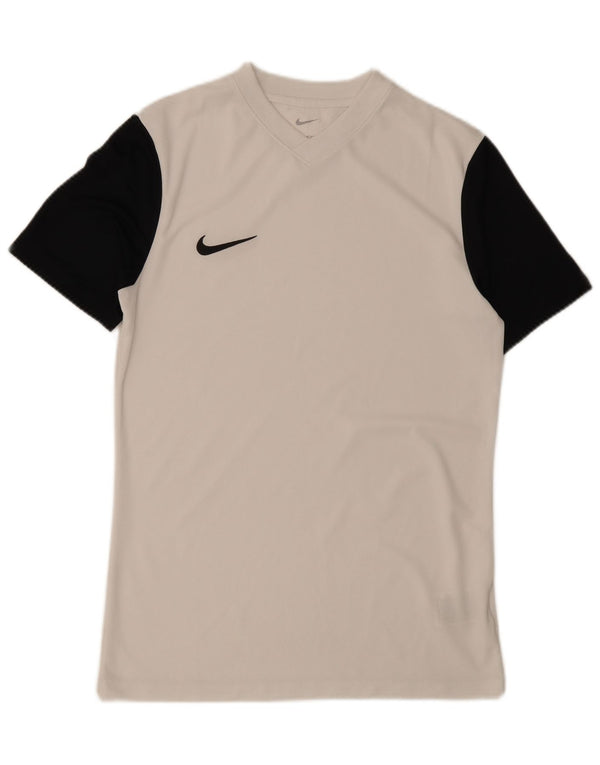 Camiseta Nike Dri Fit Slim para hombre, color blanco medio, poliéster con bloques de color