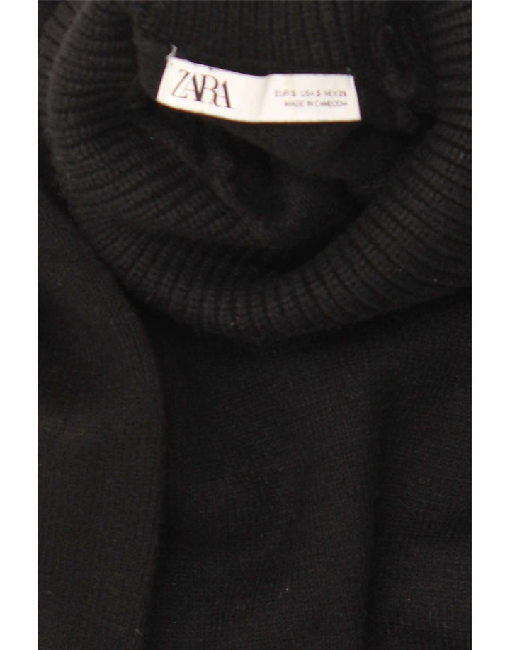 Zara Mujer Longline Oversize Roll Neck Jumper Sweater UK 10 Small Negro