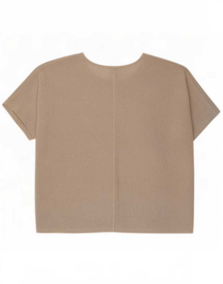 Zara Mujer Blusa Extragrande Top UK 44 Viscosa Gris Medio