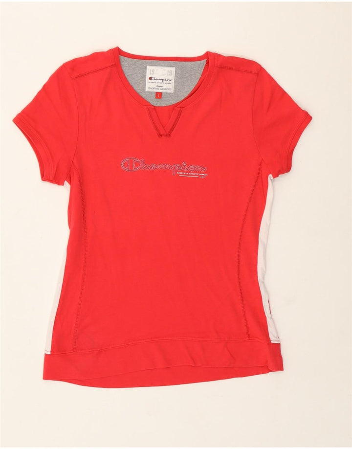 Champion Heritage Classics - Camiseta para mujer (talla 40), color rojo