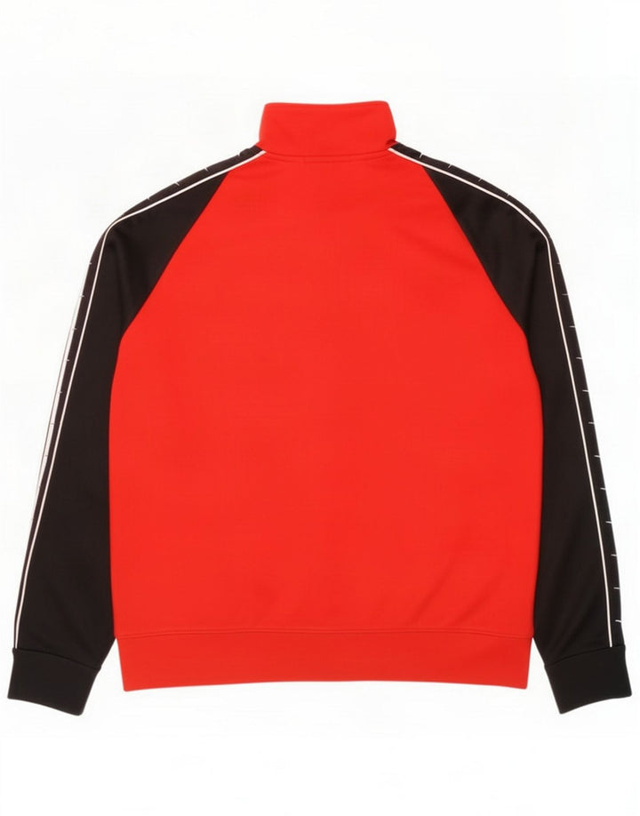 Chaqueta superior de chándal con gráfico Nike para hombre, poliéster con bloques de color rojo grande