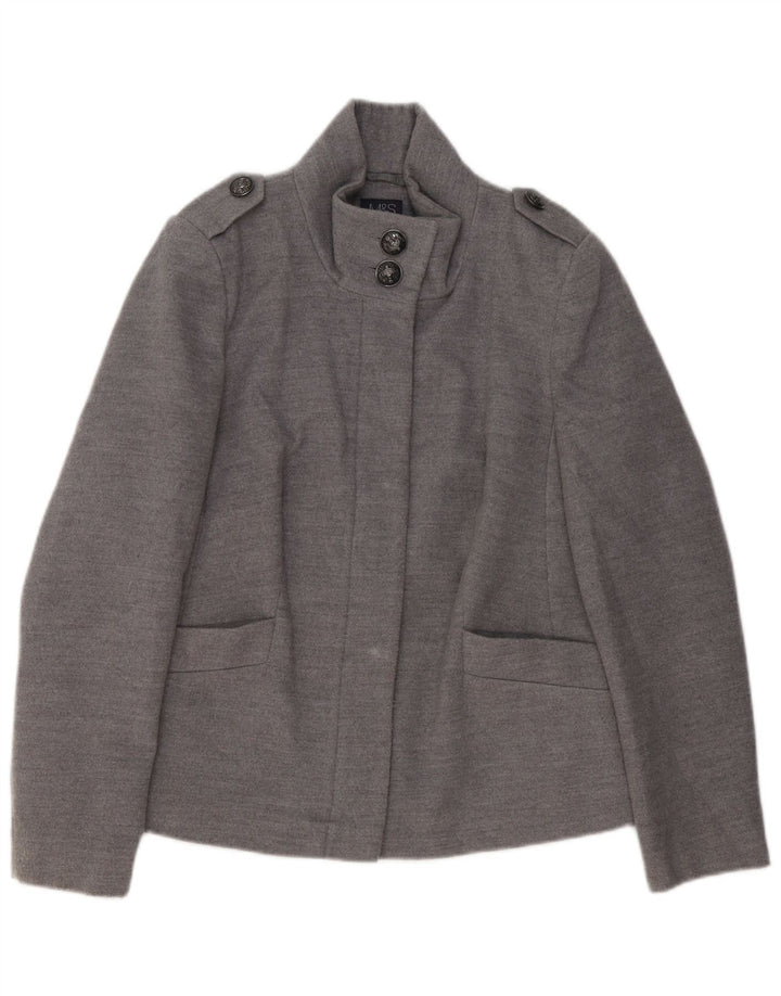 Marks & Spencer Chaqueta militar para mujer UK 12 Poliéster gris medio
