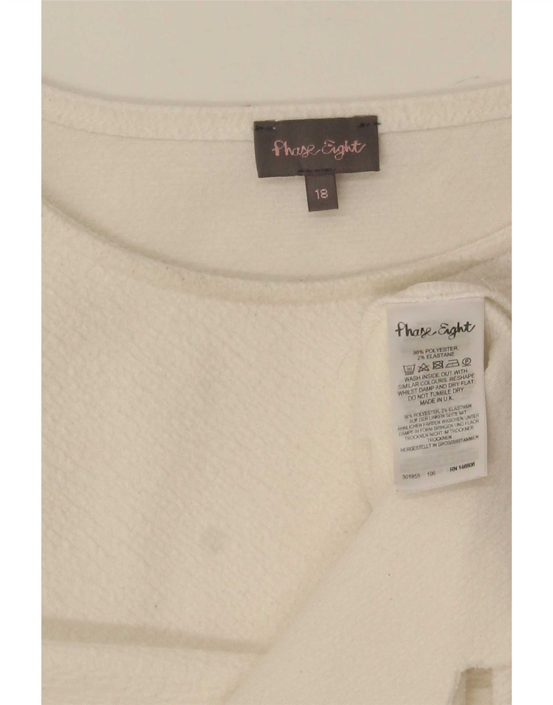 Blusa para mujer Phase Eight Top UK 40 XL Poliéster blanco roto