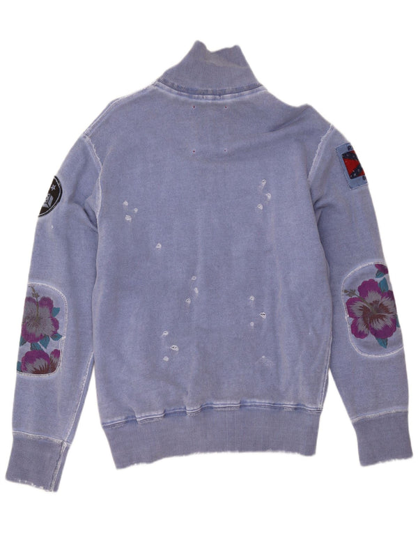 Williams Wilson Mens Muscle Graphic Chándal Top Chaqueta Pequeño Azul Floral