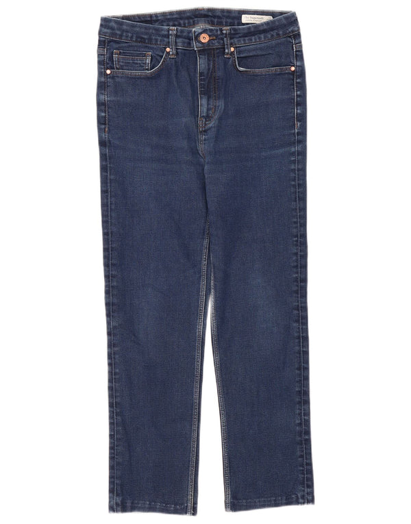 Marks & Spencer Vaqueros recortados ajustados para mujer UK 12 Medium W30 L26 Algodón azul
