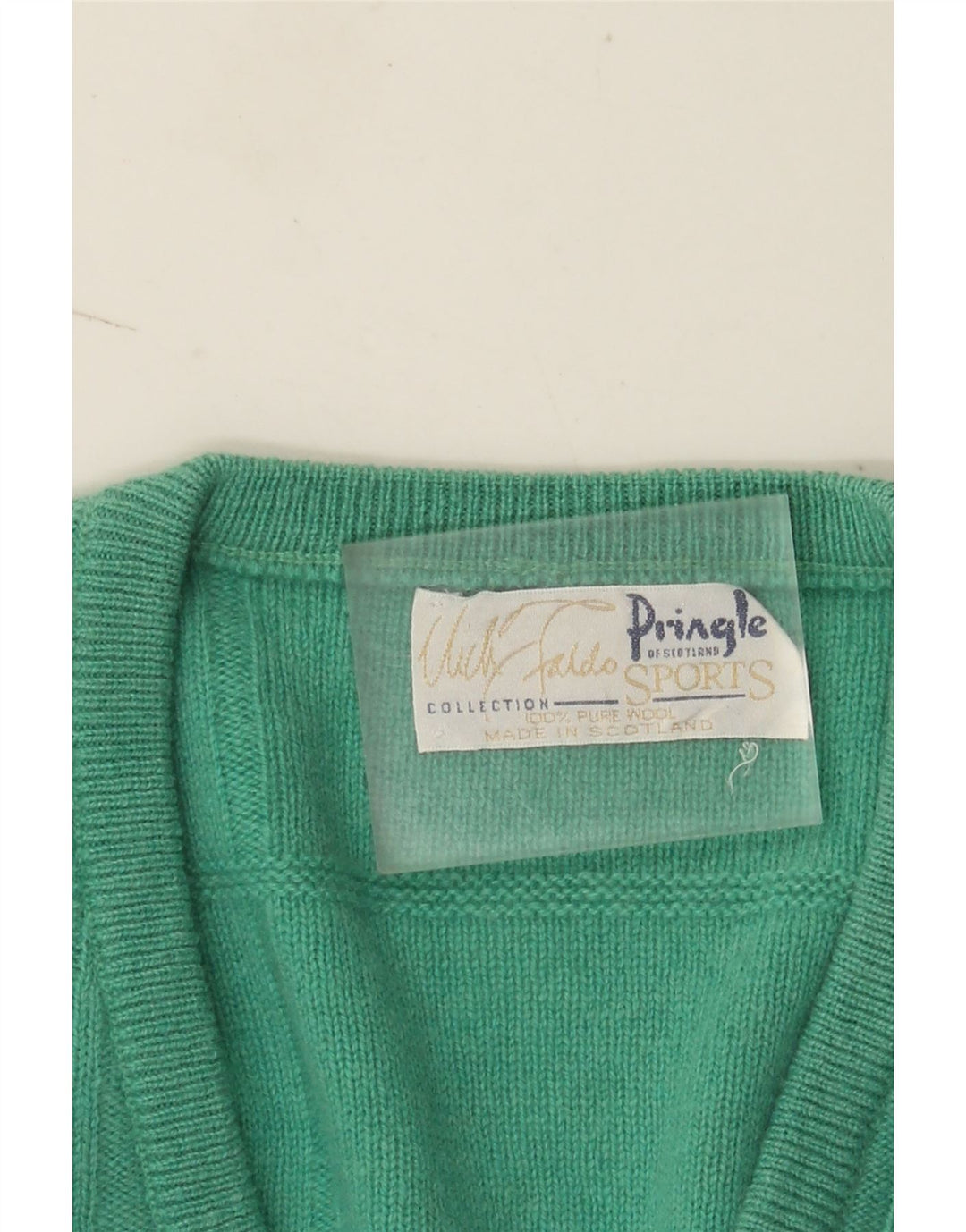 Pringle Hombre Jersey Con Cuello En V De Lana A Rayas Turquesa Grande