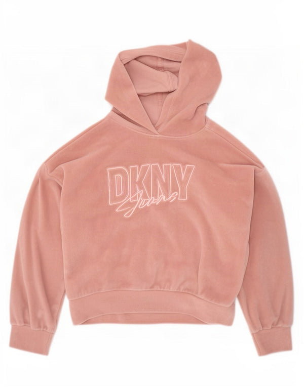 Dkny Jersey con capucha de terciopelo gráfico para niña 5-6 años Poliéster rosa