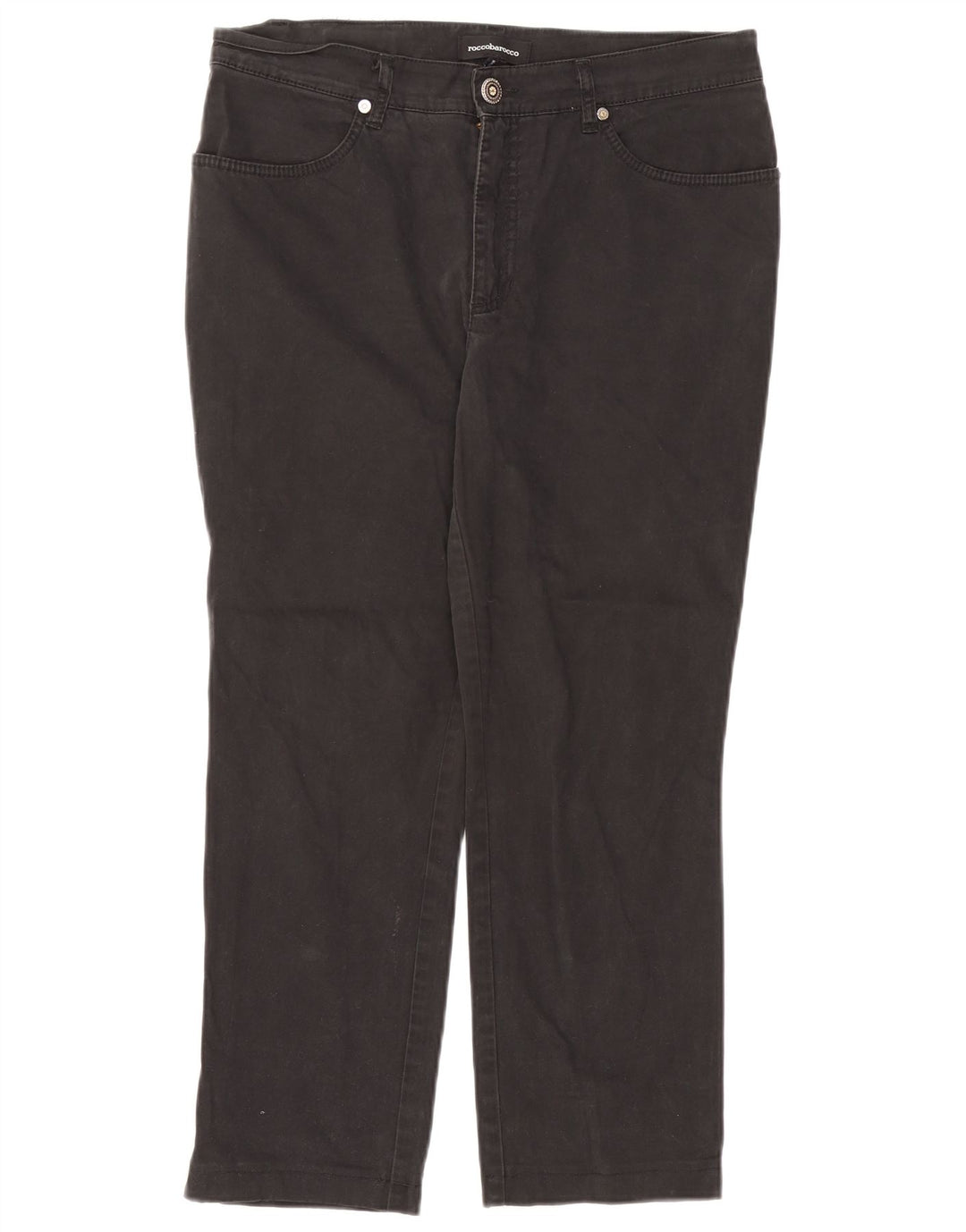 ROCCOBAROCCO Womens Tapered Cropped Trousers W34 L25 Black