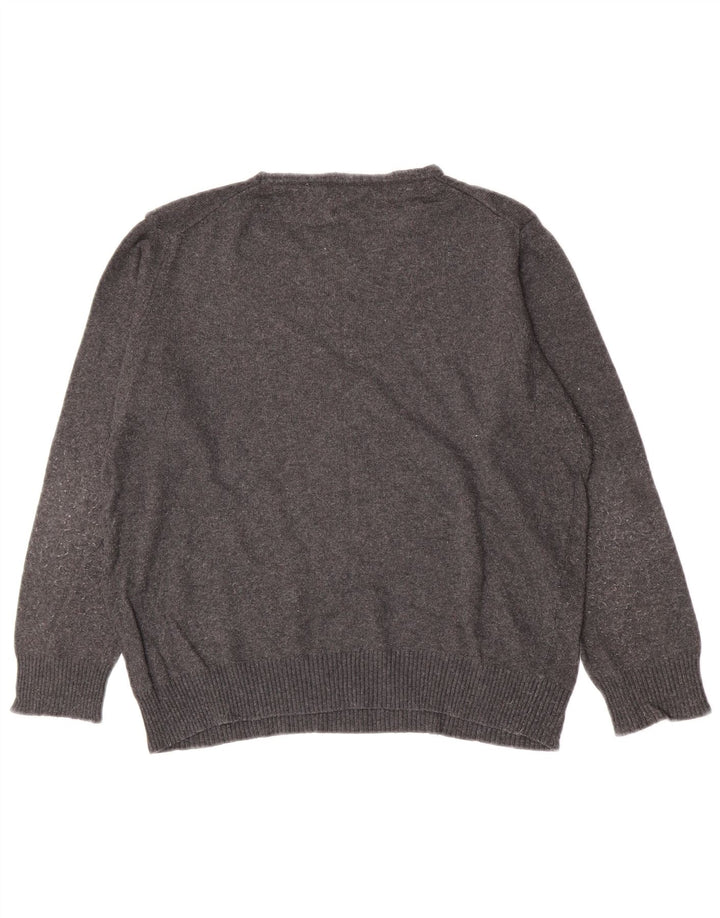 Benetton Jersey Con Cuello Barco Para Mujer UK 42 Gris Medio