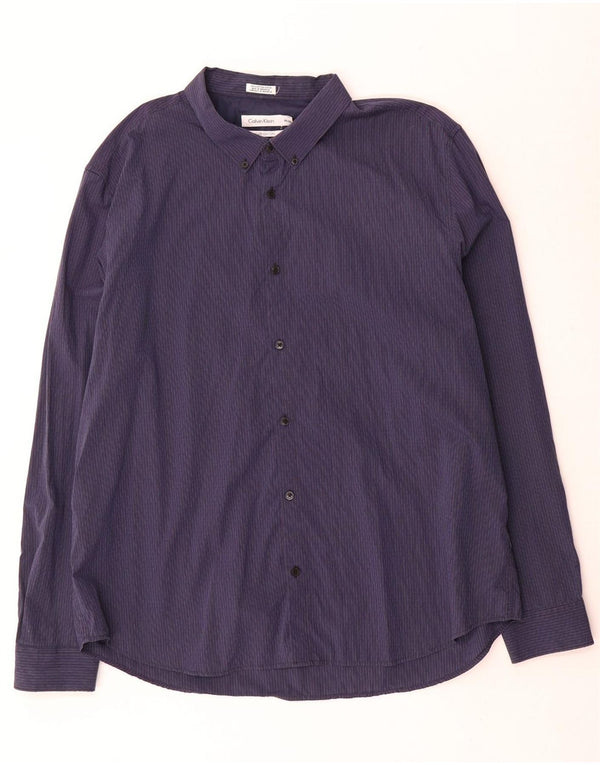 Camisa Calvin Klein para hombre 2XL Algodón azul marino a rayas