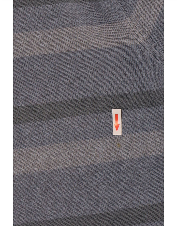 Marks & Spencer - Jersey de cuello redondo para hombre, talla grande, algodón a rayas azules