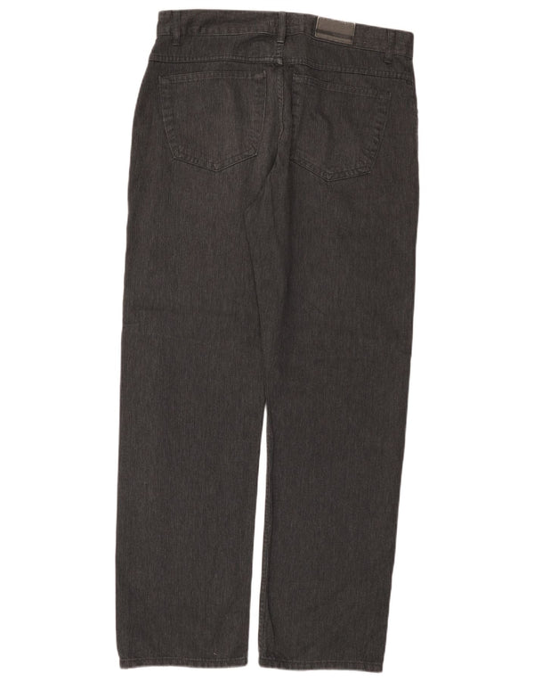 Marks & Spencer Pantalones informales rectos para hombre W34 L31 Gris en espiga