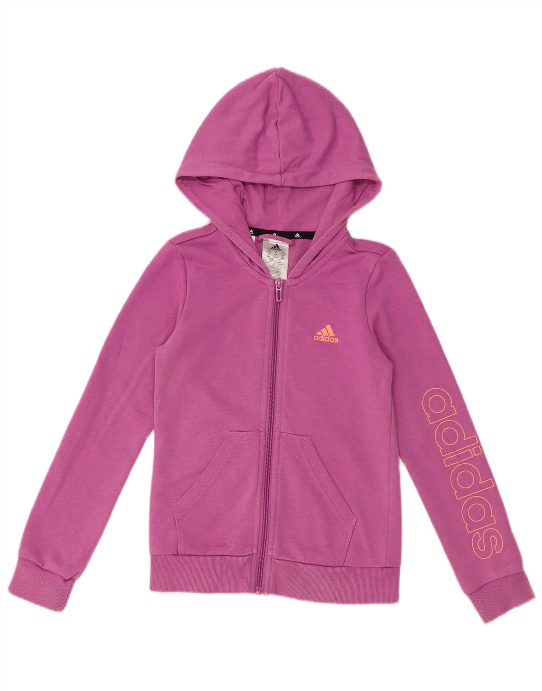 ADIDAS Sudadera con capucha y cremallera gráfica para niña 9-10 años Algodón morado