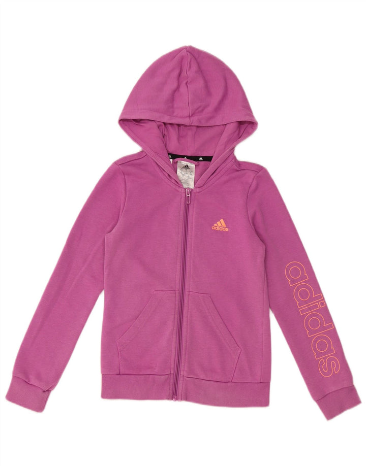ADIDAS Sudadera con capucha y cremallera gráfica para niña 9-10 años Algodón morado