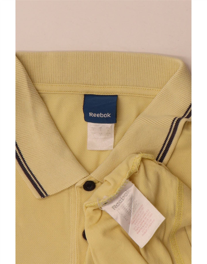 Polo Reebok Hombre Pequeño Algodón A Rayas Amarillo