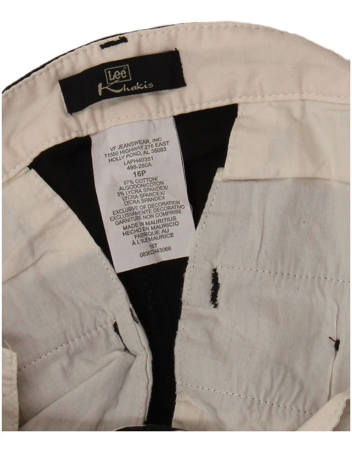 LEE Pantalones capri de cintura alta para mujer, color caqui, US 16 2XL W32 L18, algodón negro