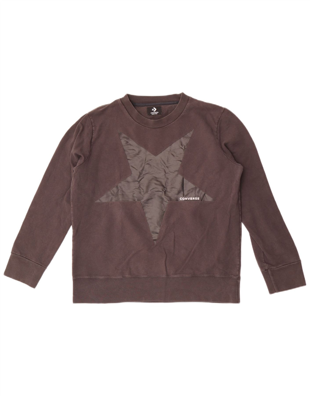 Converse Mujer Graphic Sudadera Jumper UK 16 Grande Gris Algodón