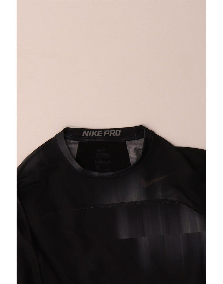 Camiseta NIKE de manga larga para hombre, poliéster teñido anudado negro grande