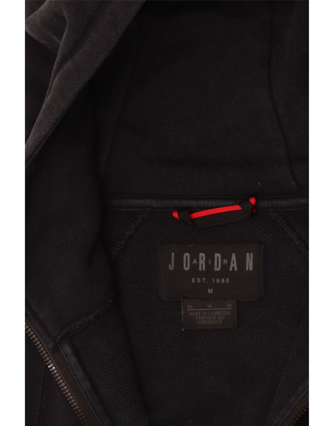 Jordan - Sudadera con capucha y cremallera para hombre, talla mediana, color negro
