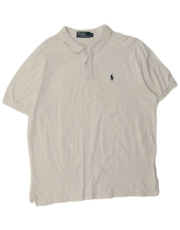 Camisa Polo Ralph Lauren para hombre grande de algodón blanco