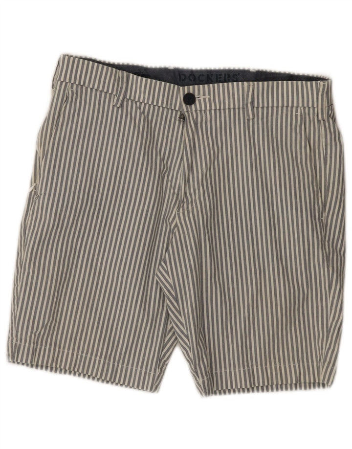 Dockers Pantalones cortos chinos para hombre W32 Algodón a rayas grises grandes
