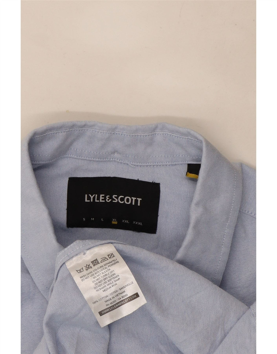 LYLE & SCOTT Camisa Hombre XL Algodón Azul
