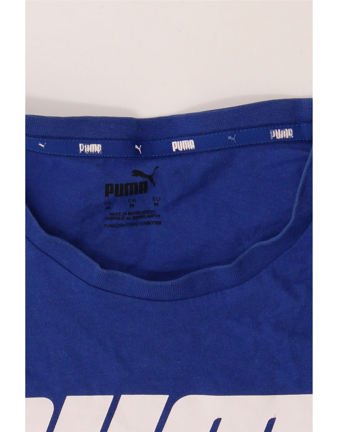 PUMA Mens Graphic T-Shirt Top Medium Blue Cotton Vintage Puma and Second-Hand Puma from Messina Hembry 