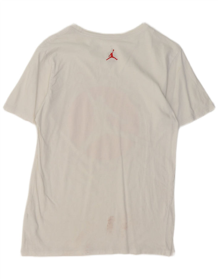 Jordan - Camiseta gráfica para hombre, talla pequeña, algodón blanco