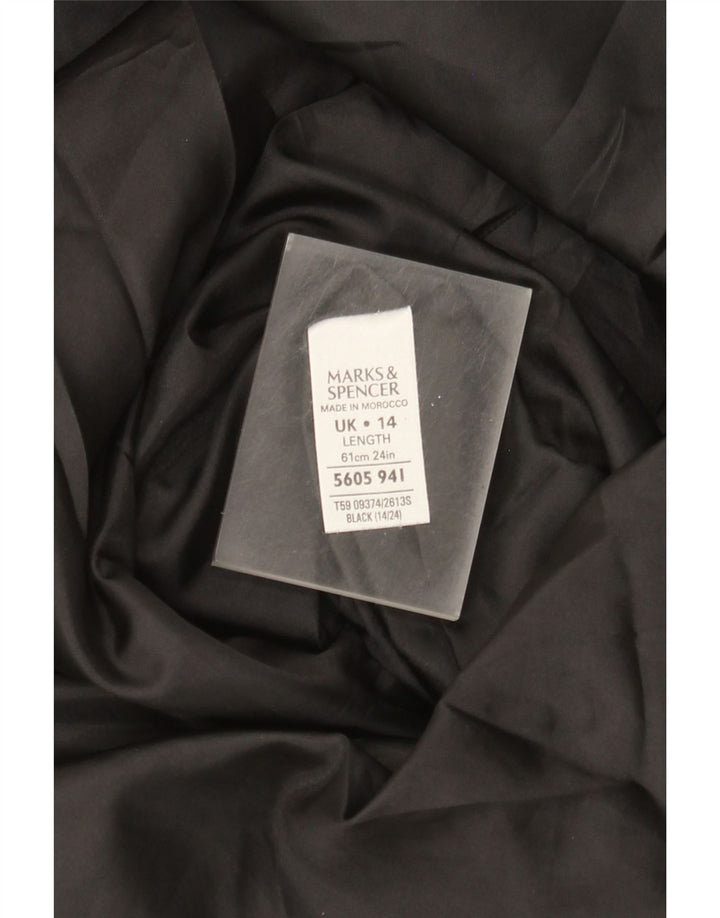 Marks & Spencer Falda Acampanada para Mujer UK 40 Grande W32 Poliéster Negro