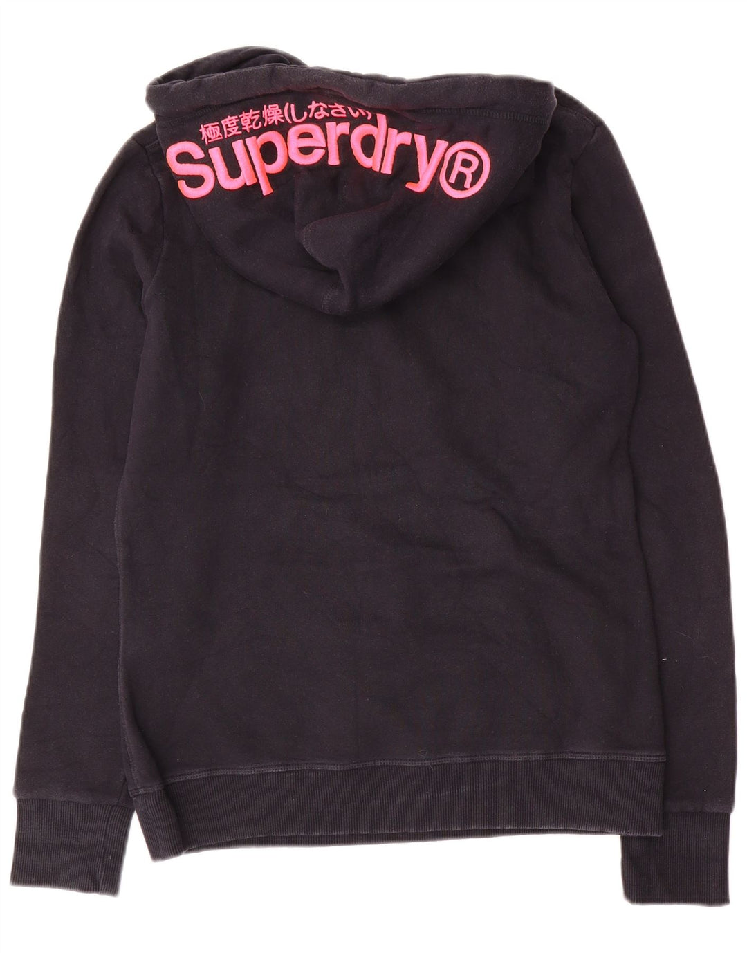 SUPERDRY Jersey con capucha gráfica para mujer UK 12 Medium Azul marino Algodón