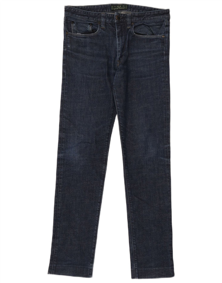 Vaqueros Fred Perry Slim Mujer W30 L31 Algodón Azul Marino