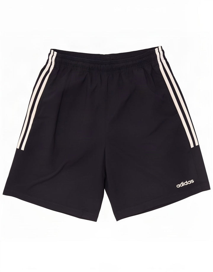 Adidas - Pantalones cortos deportivos para hombre, talla grande, poliéster, color azul marino