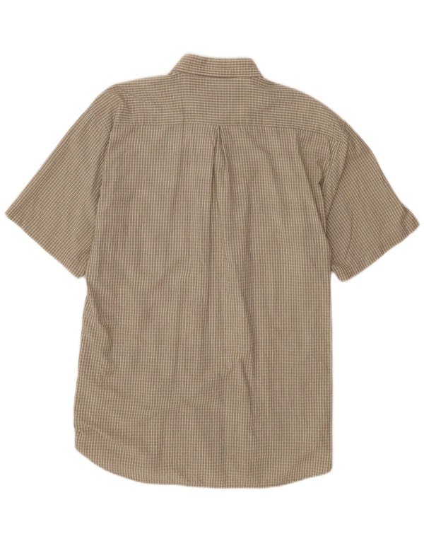 Fila Camisa De Manga Corta Para Hombre XL Algodón Vichy Beige